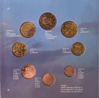 CRC0154 CARTERAS FINLANDIA EUROS 1999 2000 2001 NUEVAS 35