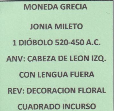 CR4519 MONEDA GRECIA 1 DIOBOLO VER DESCRIPCION EN FOTOS