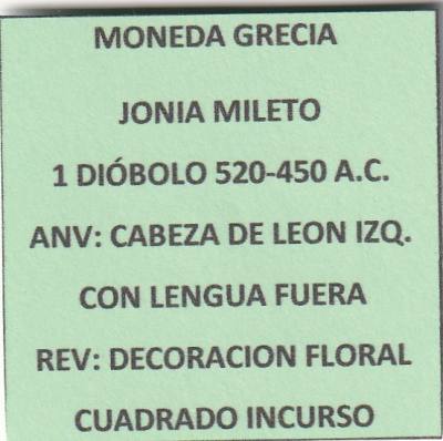 CR4521 MONEDA GRECIA 1 DIOBOLO VER DESCRIPCION EN FOTOS
