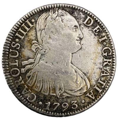 CRE7591 MONEDA ESPAÑA CARLOS IV 8 REALES 1793 MEXICO