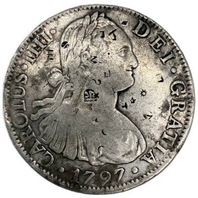 CRE7613 MONEDA ESPAÑA CARLOS IV 8 REALES 1797 MEXICO FM