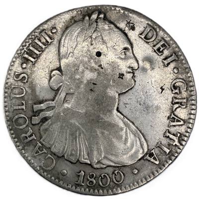 CRE7622 MONEDA ESPAÑA CARLOS IV 8 REALES 1800 MEXICO FM