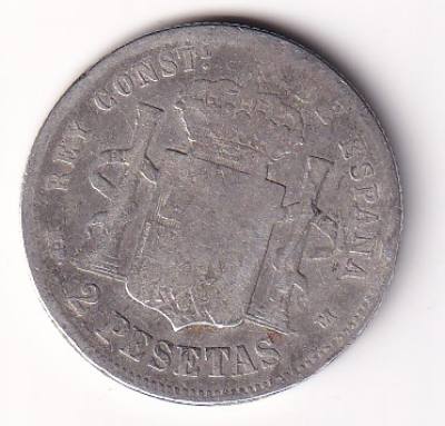 CRCAP172 MONEDA ESPAÑA ALFONSO XIII 2 PESETAS 1889 *--*-- PLATA