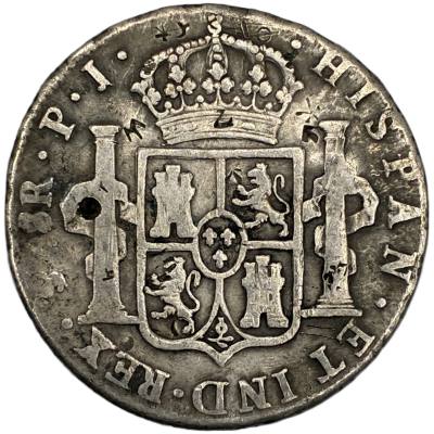 CRE7562 MONEDA ESPAÑA 8 REALES CARLOS IV 1808 POTOSI PJ