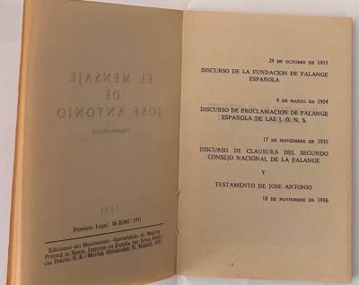 L120 LOTE 2 DOCUMENTOS Y LIBRITO TEMA FALANGE VER FOTOS