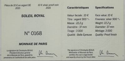 CREXP712 ESTUCHE MONEDA FRANCIA 10 EUROS 2015 PLATA