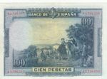 BILLETE ESPAÑA 100 PESETAS 1928 DESCOLORIDO - Imagen 2