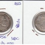 MONEDA ESPAÑA FILIPINAS 20 CENTAVOS DE PESO PLATA 1883