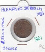 CR1361 MONEDA ALEMANIA 2 RE1CHSPFNNIG 1937 BRONCE MBC