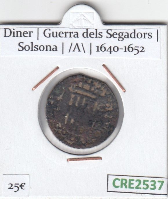 1707765668-cre2537.jpg CRE2537 MONEDA CATALANA 1 DINER SOLSONA 1640-1652 - Imagen 1