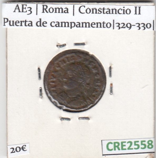 1708011912-cre2558.jpg CRE2558 MONEDA ROMANA AE3 ROMA CONSTANCIO II CAMPAMENTO 329-330 - Imagen 1