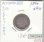 CRE2569 MONEDA ESPAÑA ALFONSO XIII 50 CENTIMOS 1894