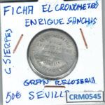 CRM0545 FICHA EL CRONOMETRO RELOJERIA CALLE SIERPES ENRIQUE SANCHIS SEVILLA