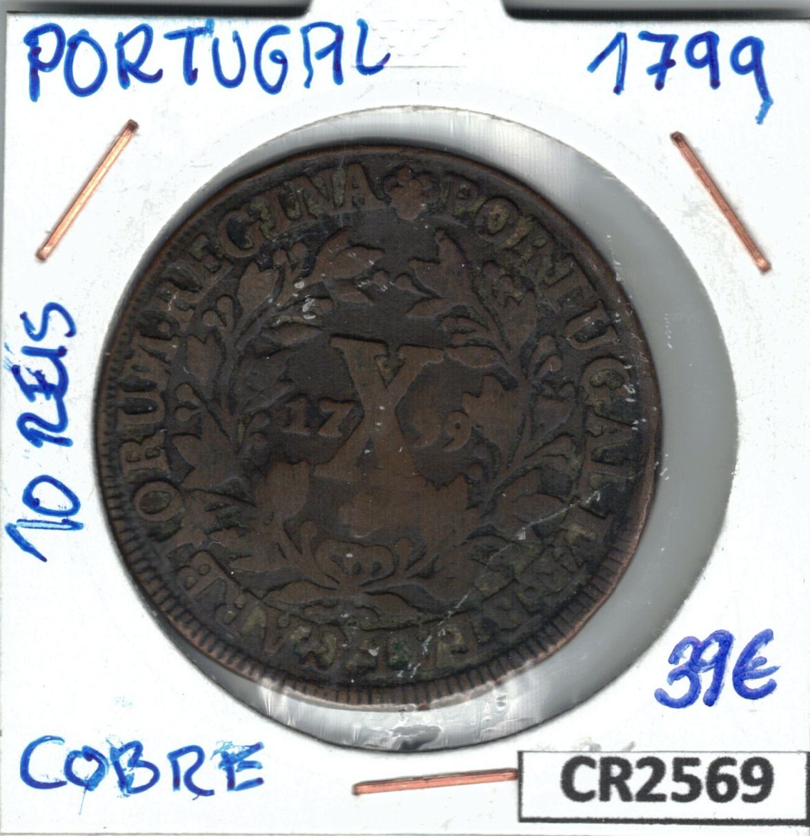 1708603272-cr2569.jpg CR2569 MONEDA 10 REIS PORTUGAL COBRE 1799 - Imagen 1