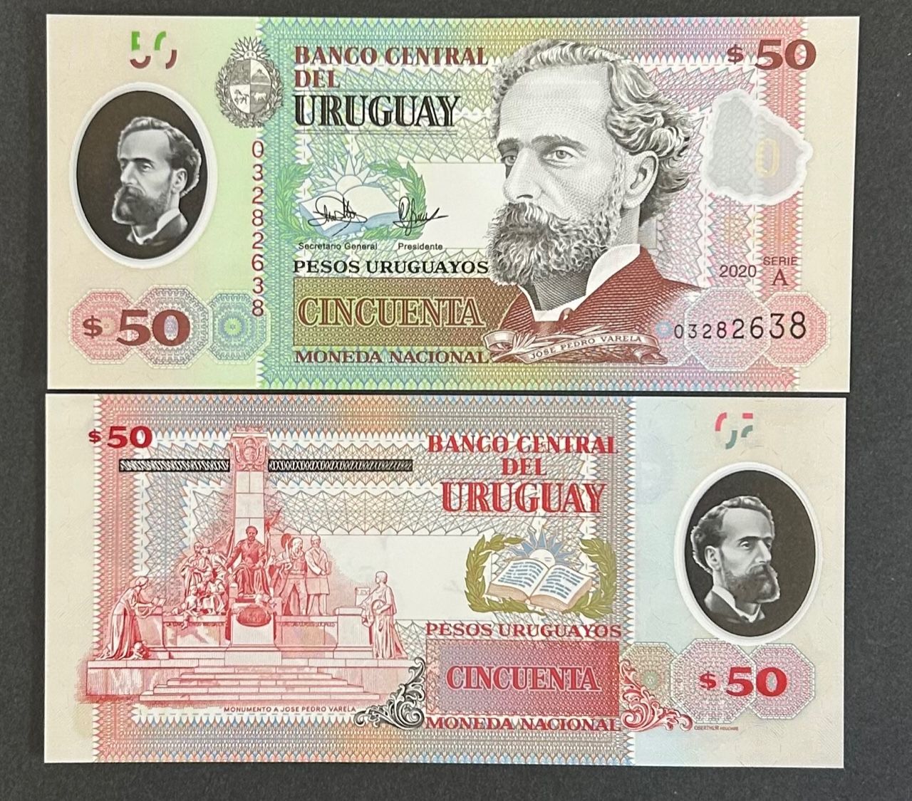 1711881071-crbx0338.jpg CRBX0338 BILLETE URUGUAY 50 PESOS URUGUAYOS 2020 SIN CIRCULAR - Imagen 1
