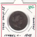 CRE1172 MONEDA ESPAÑA ISABEL II 25 CENTIMOS DE REAL 1868 SEGOVIA