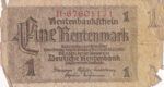 CRBX0999 BILLETE ALEMANIA 1 RENTENMARK 1937 USADO CON ROTURAS