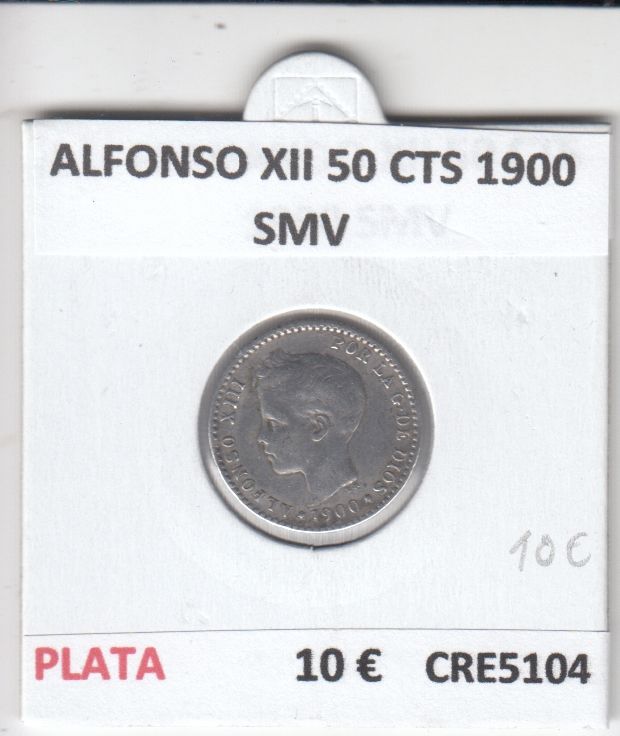 1735897774-cre5104.jpg CRE5104 MONEDA ESPAÑA ALFONSO XIII 50 CTS 1900 SMV PLATA - Imagen 1