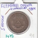 CR1478 MONEDA ALEMANIA ORIENTAL 5 MARCOS 1869 EBC
