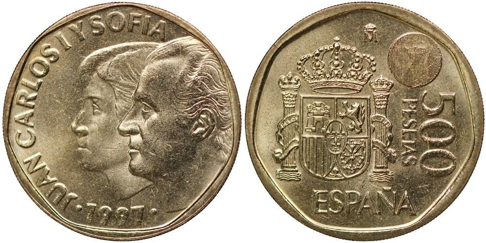 imagen-13-10422.jpg C1997 MONEDA ESPAÑA JUAN CARLOS 500 PESETAS 1997 SIN CIRCULAR - Imagen 1