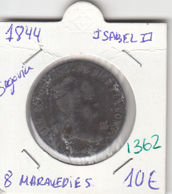 imagen-13-10667.jpg CRE1362 MONEDA ESPAÑA ISABEL II 8 MARAVEDIES 1844 SEGOVIA - Imagen 1