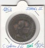 CRE1365 MONEDA ESPAÑA ISABEL II 8 MARAVEDIES 1867 5 CENTIMOS