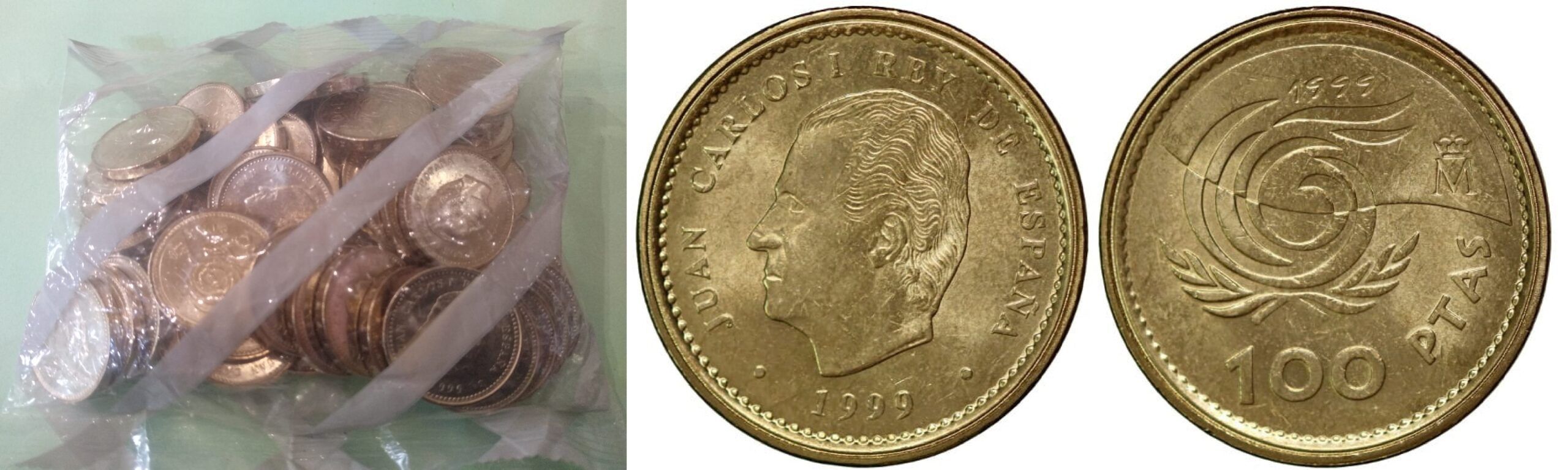 imagen-13-10779.jpg C1999 BOLSA CON 50 MONEDAS DE ESPAÑA 100 PESETAS 1999 SIN CIRCULAR - Imagen 1
