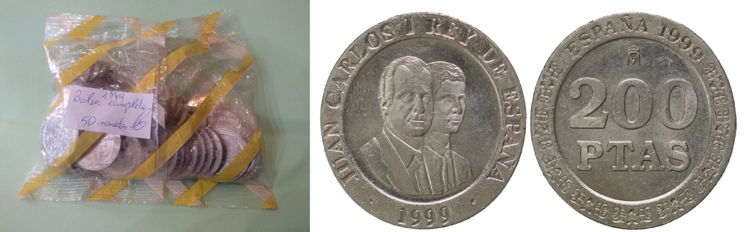 imagen-13-10817.jpg C1999 BOLSA DE 50 MONEDAS ESPAÑA 200 PESETAS 1999 SIN CIRCULAR - Imagen 1