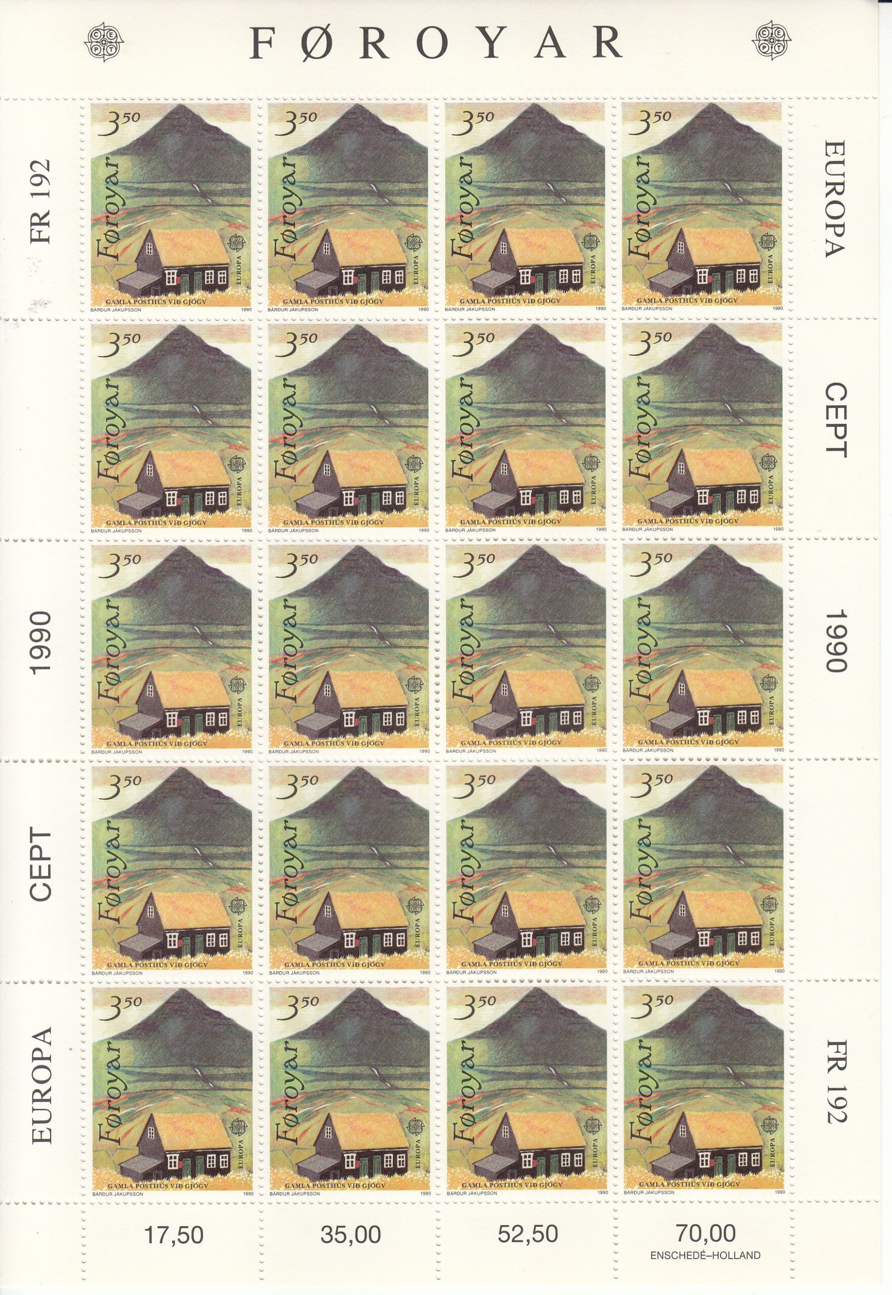imagen-13-10868.jpg CRSEXT0367 SELLOS FEROE TEMA EUROPA 1990 MINIPLIEGO XX SIN CHARNELA - Imagen 1