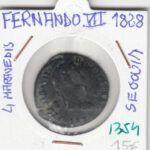 CRE1354 MONEDA ESPAÑA FERNANDO VII 4 MARAVEDIS 1828 SEGOVIA