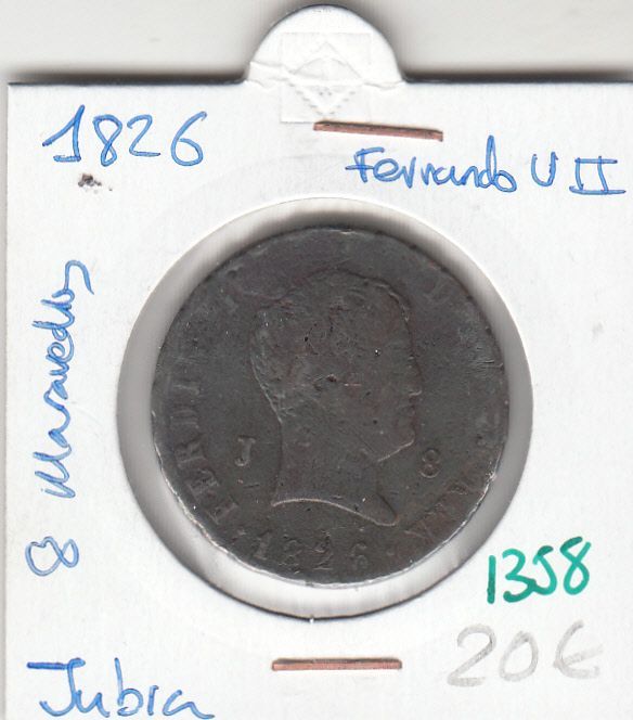 imagen-13-10912.jpg CRE1358 MONEDA ESPAÑA FERNANDO VII 8 MARAVEDIES 1826 JUBIA - Imagen 1