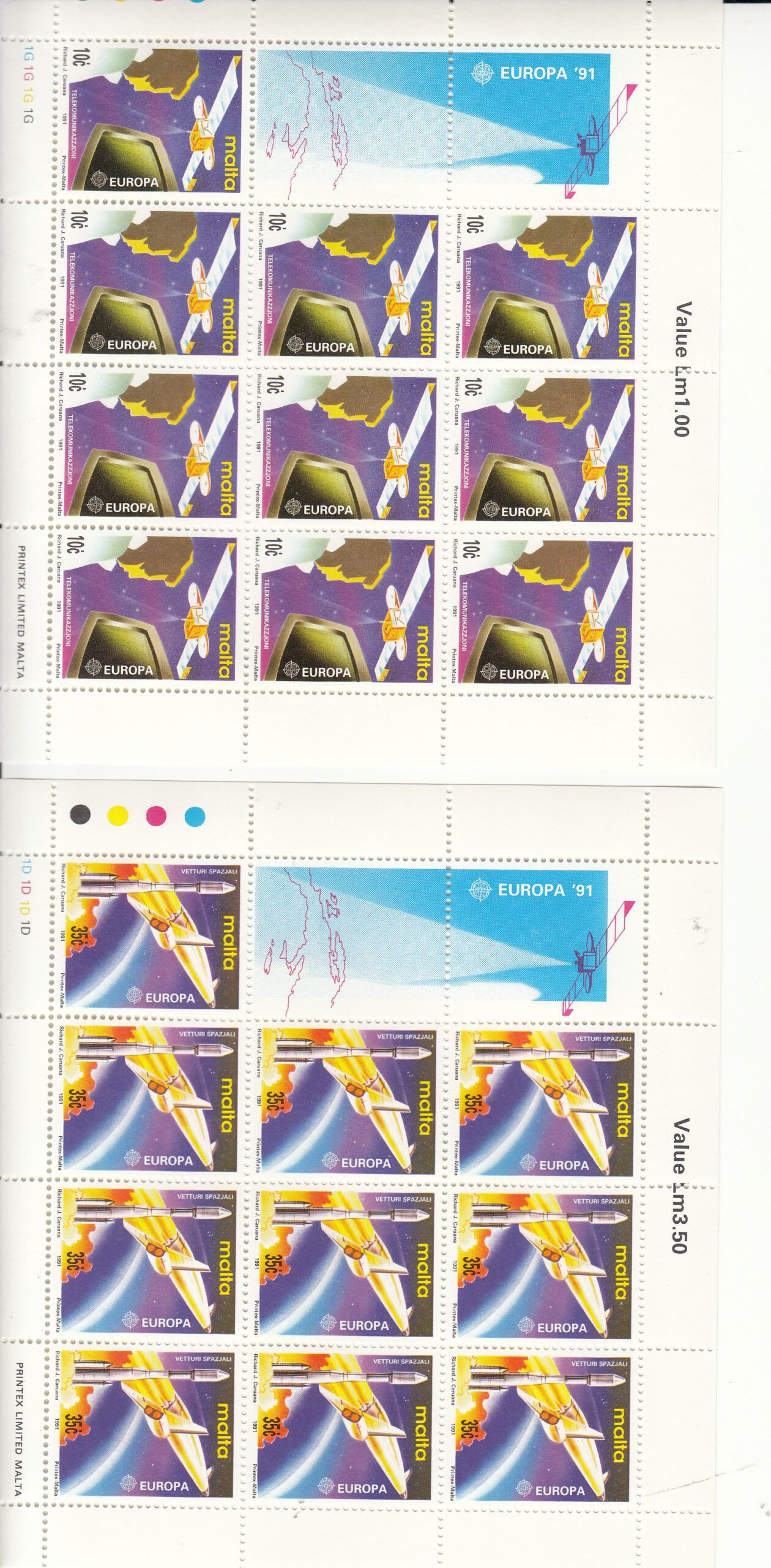 imagen-13-10932.jpg CRSEXT0401 SELLOS MALTA TEMA EUROPA 1991 MINIPLIEGOS - Imagen 1