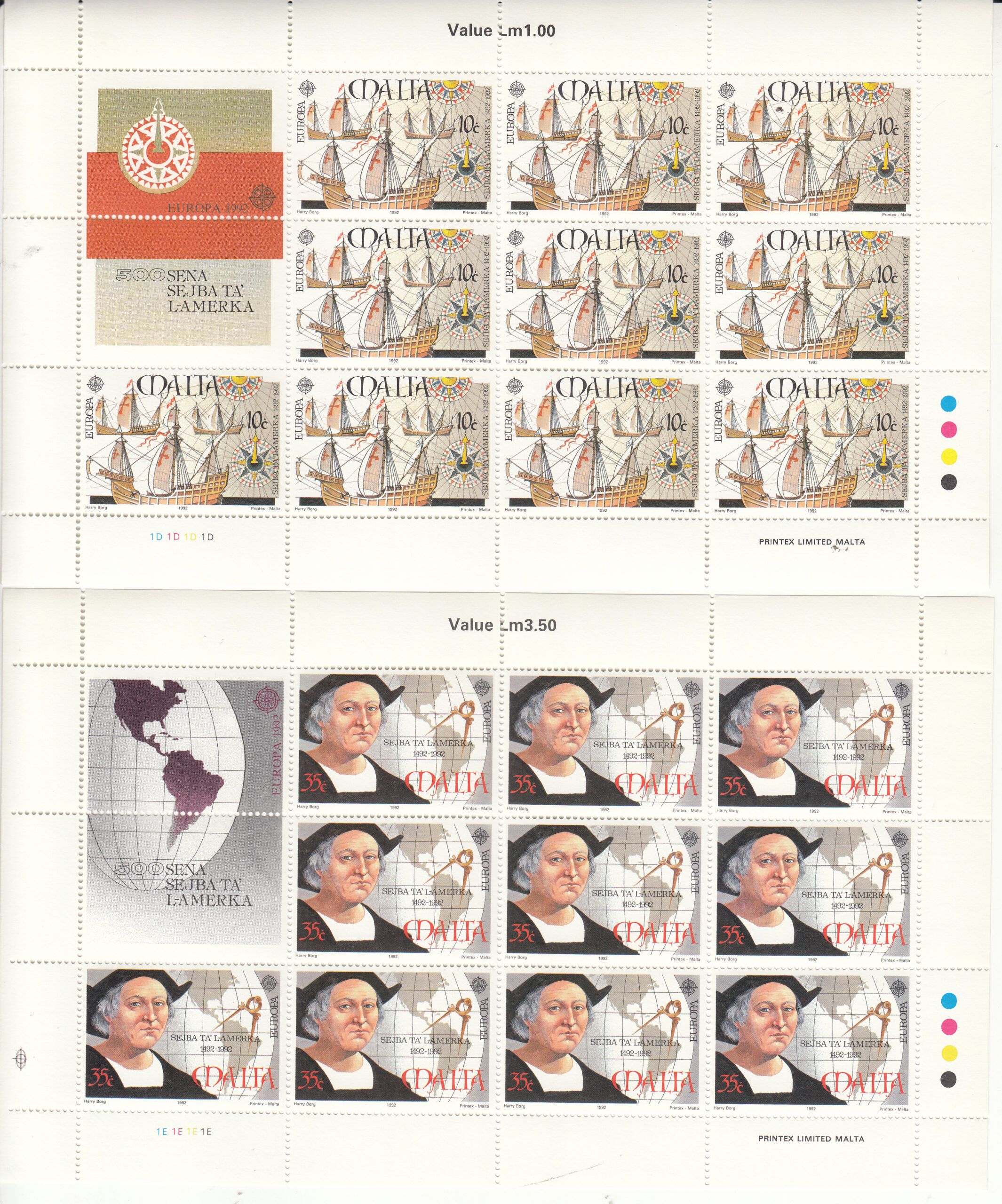 imagen-13-10933.jpg CRSEXT0406 SELLOS MALTA TEMA EUROPA 1992 MINIPLIEGOS - Imagen 1