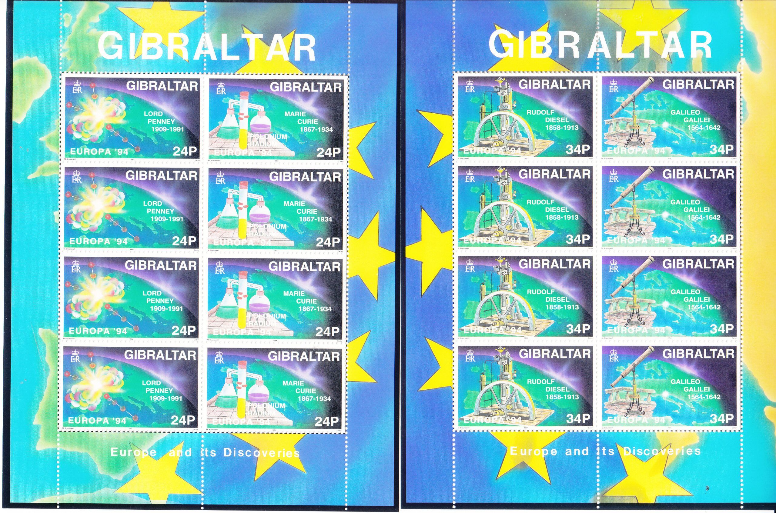 imagen-13-10939.jpg CRSEXT0419 SELLOS GIBRALTAR TEMA EUROPA 1994 MINIPLIEGOS - Imagen 1