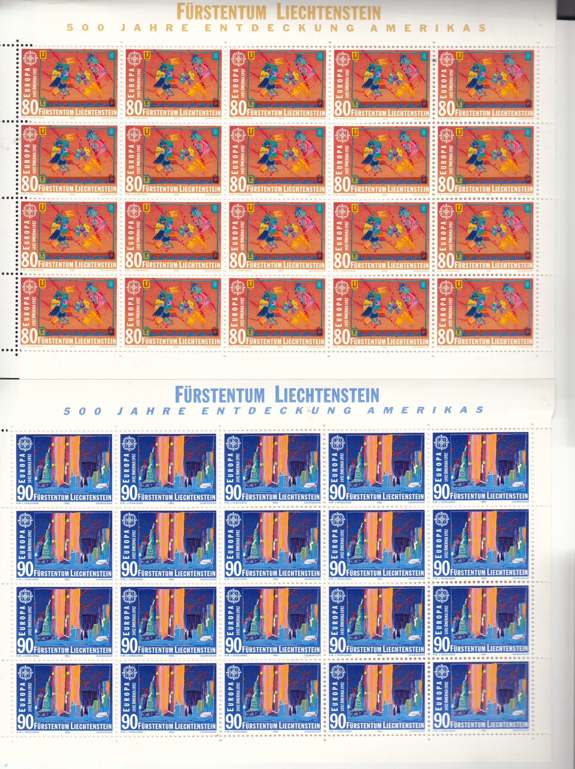 imagen-13-10960.jpg CRSEXT0405 SELLOS LIECHTENSTEIN TEMA EUROPA 1992 MINIPLIEGOS - Imagen 1