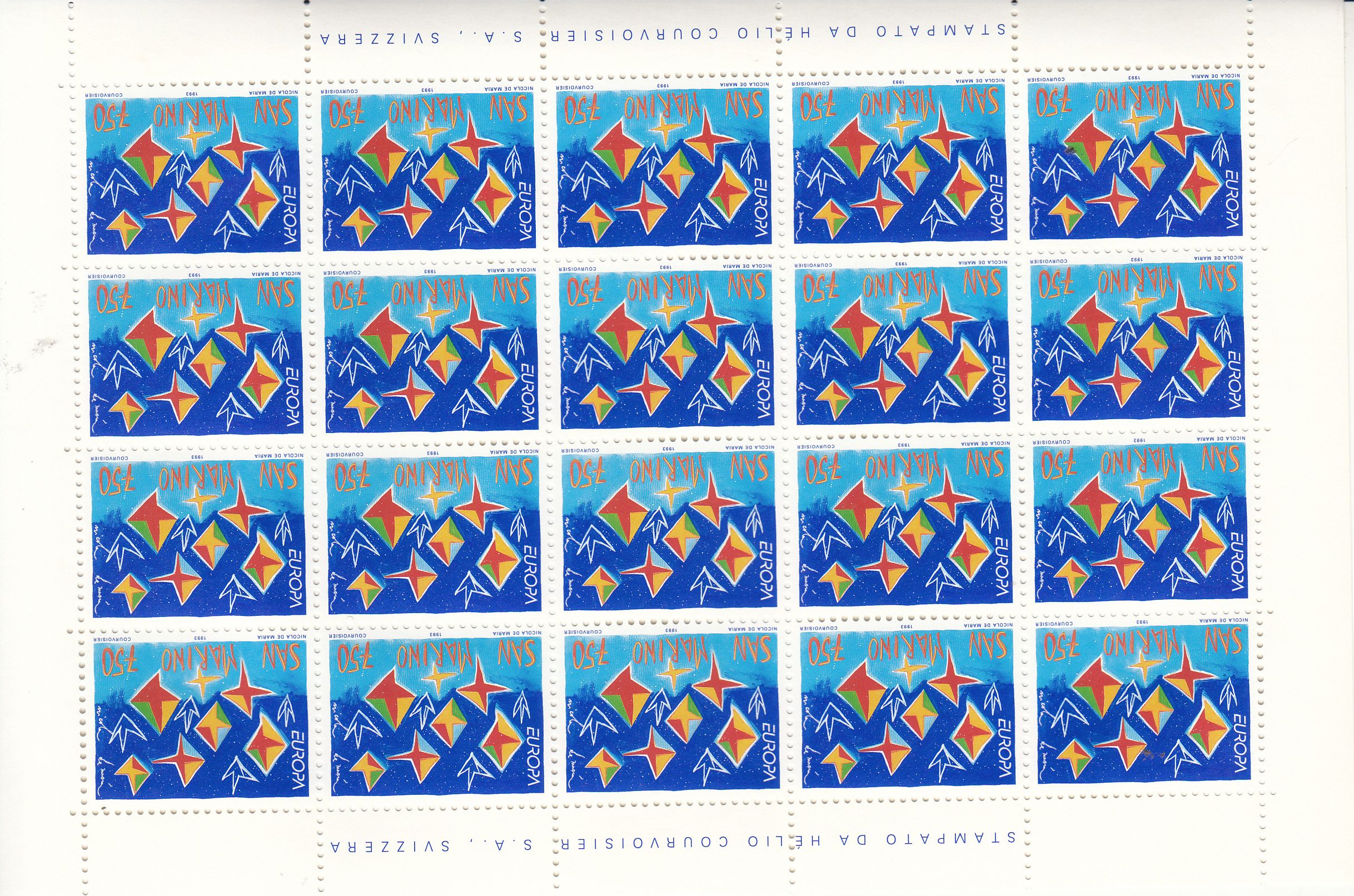imagen-13-10961.jpg CRSEXT0417 SELLOS SAN MARINO TEMA EUROPA 1993 MINIPLIEGOS - Imagen 1