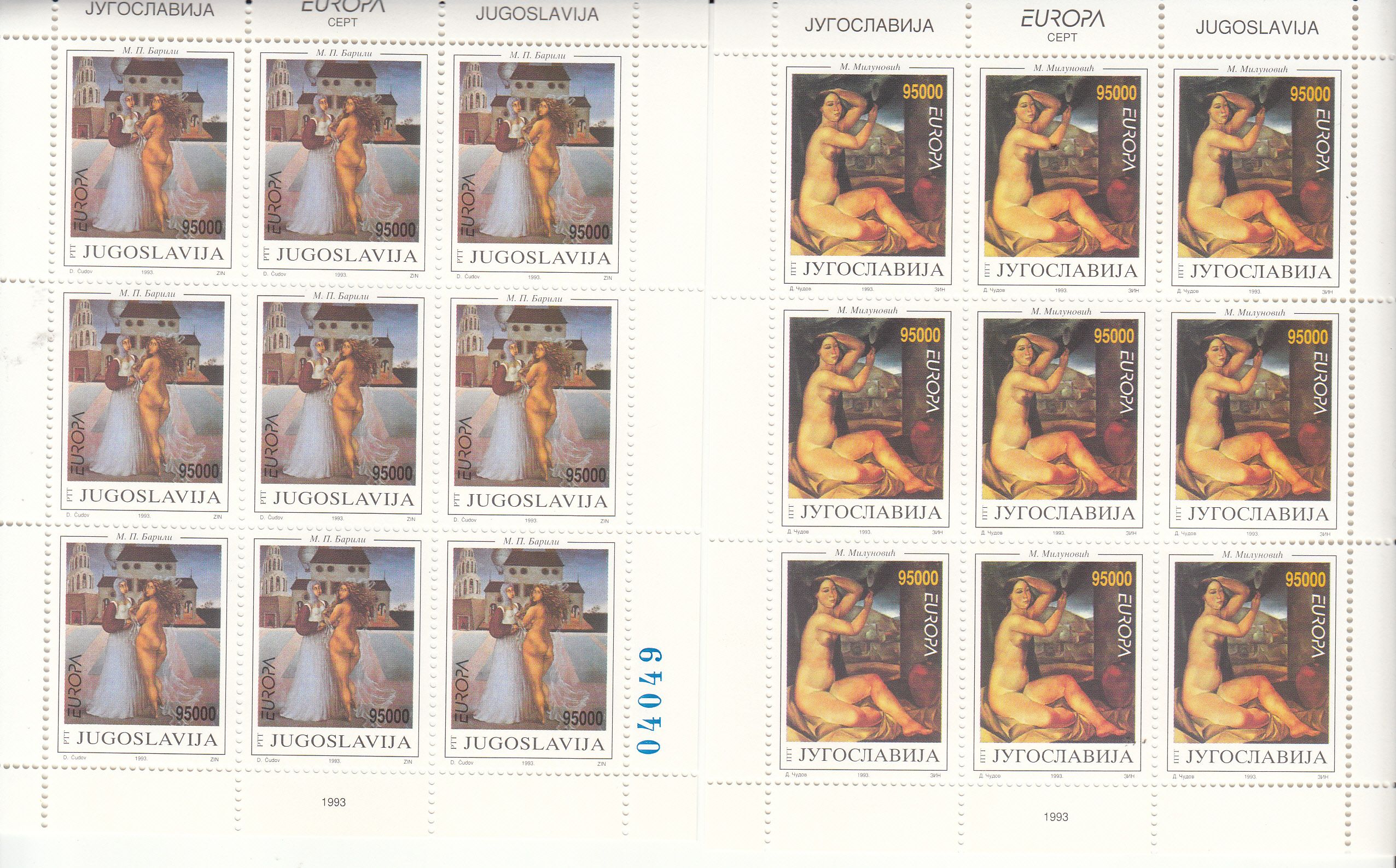 imagen-13-10962.jpg CRSEXT0418 SELLOS YUGOSLAVIA TEMA EUROPA 1993 MINIPLIEGOS - Imagen 1