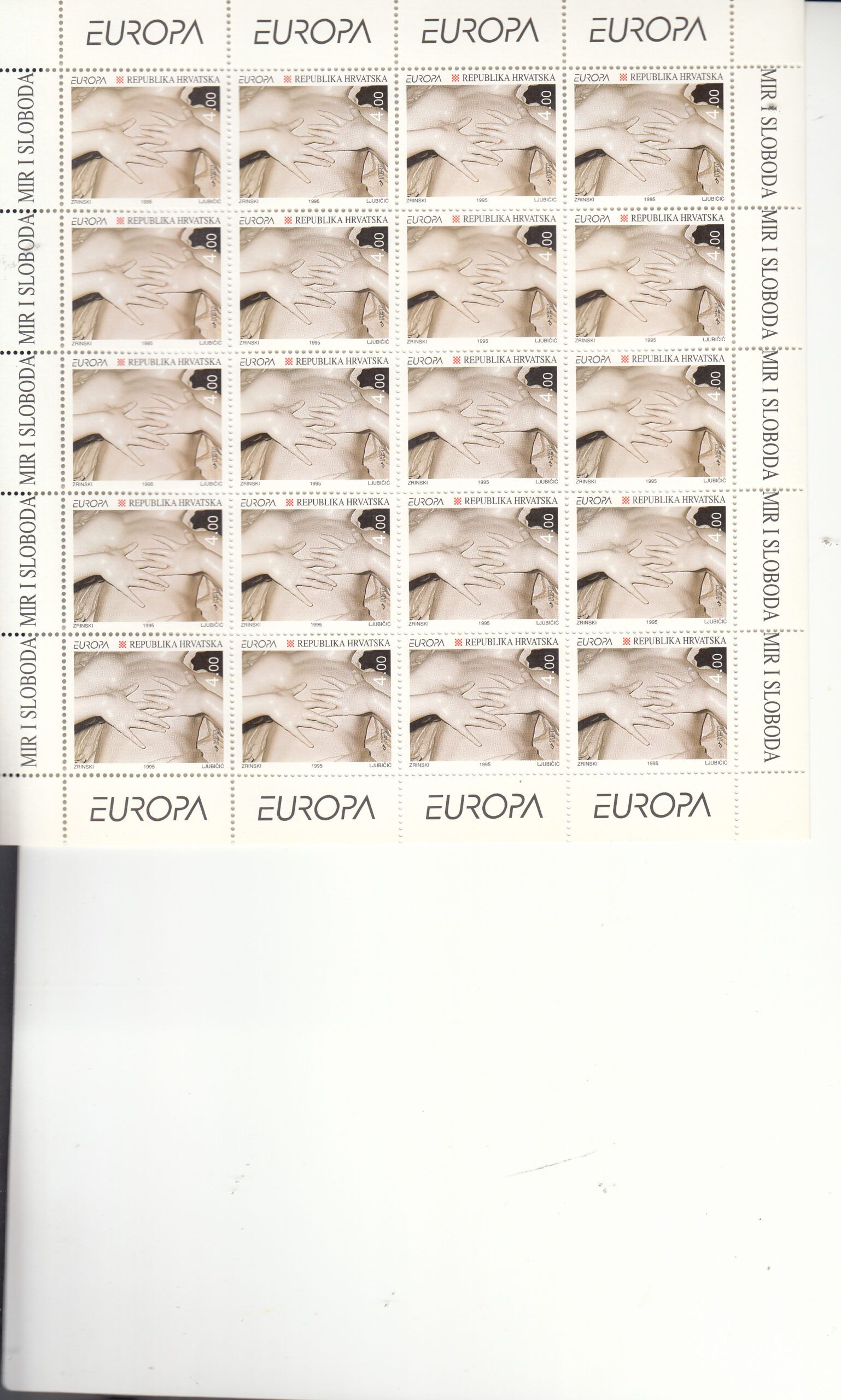 imagen-13-10966.jpg CRSEXT0426 SELLOS CROACIA TEMA EUROPA 1995 MINIPLIEGOS - Imagen 1