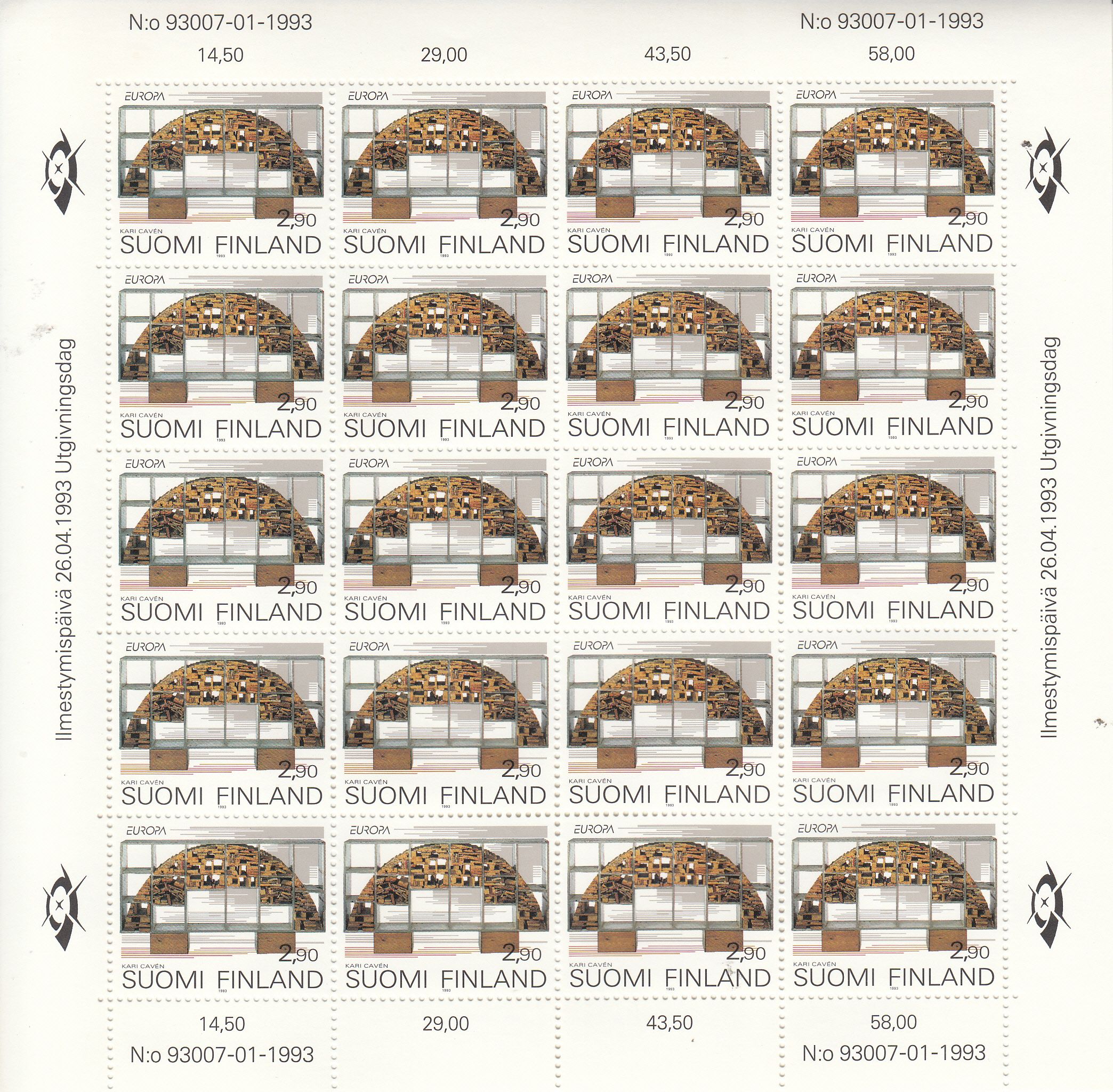 imagen-13-10971.jpg CRSEXT0410 SELLOS FINLANDIA TEMA EUROPA 1993 MINIPLIEGOS - Imagen 1