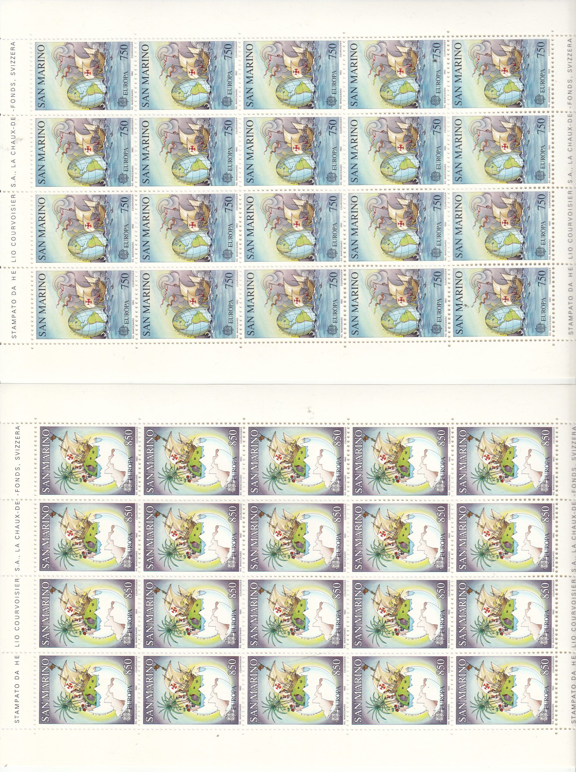 imagen-13-10983.jpg CRSEXT0407 SELLOS SAN MARINO TEMA EUROPA 1992 MINIPLIEGOS - Imagen 1