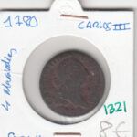 CRE1321 MONEDA ESPAÑA CARLOS III 1780 4 MARAVEDIS SEGOVIA