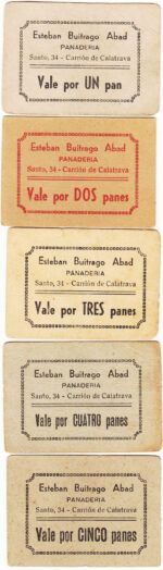CRBL0053 SERIE COMPLETA CUPONES PANADERIA ESTEBAN BUITRAGO CARRION DE CALATRAVA (CIUDD REAL) MBC+