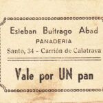 CRBL0054 CUPON PANADERIA ESTEBAN BUITRAGO CARRION DE CALATRAVA (CIUDAD REAL) MBC