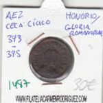 CRE1487 Ae2 Cícico Honorio/Gloria Romanorum 393-395