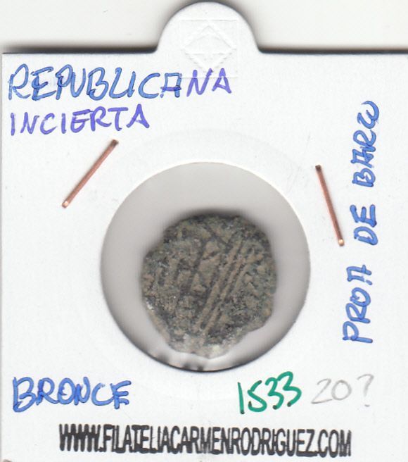 imagen-13-11170.jpg CRE1533 Bronce Republicano Incierto Reverso Proa de Barco - Imagen 1