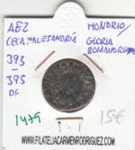 CRE1479 Ae2 Alejandría Honorio/Gloria Romanorum 393-395