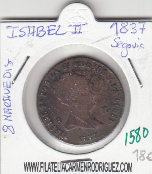 imagen-13-11299.jpg CRE1580 MONEDA ESPAÑA ISABEL II 1837 SEGOVIA 8 MARAVEDIS - Imagen 1