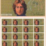 CRSEXT0495 SELLOS HOJA BLOQUE LEYENDAS ROCK & ROLL JOHN LENNON NUEVO