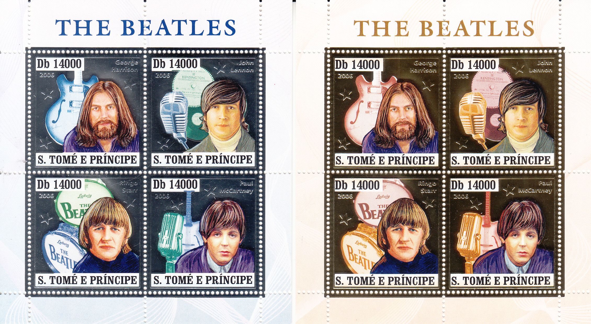 imagen-13-11329.jpg CRSEXT0497 SELLOS HOJA BLOQUE SANTO TOME Y PRINCIPE LOS BEATLES NUEVOS - Imagen 1
