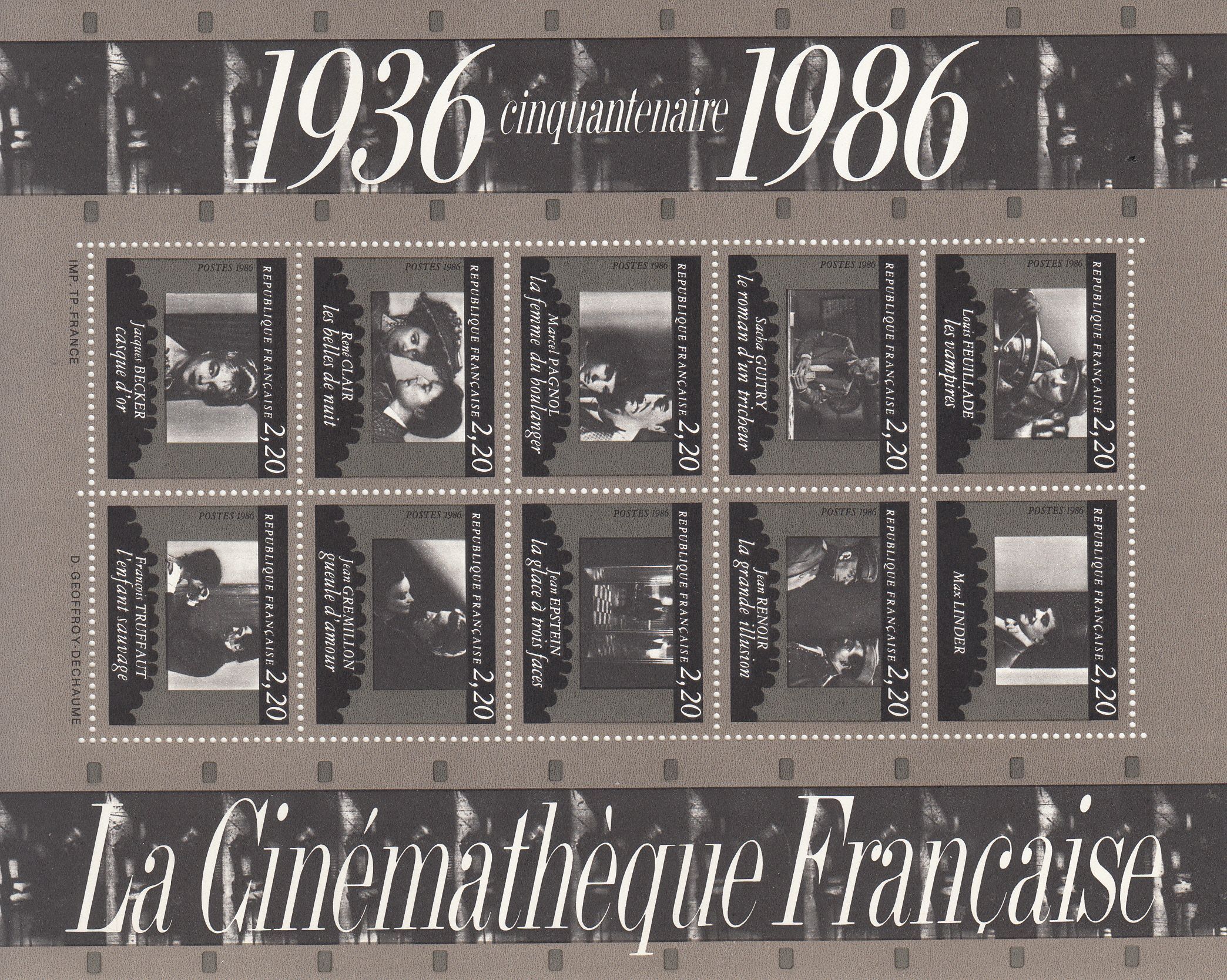 imagen-13-11346.jpg CRSEXT0483 SELLOS FRANCIA HOJA BLOQUE CINE NUEVO - Imagen 1